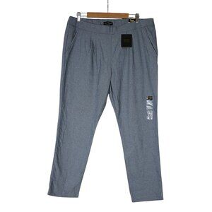 Lee women's heather blue mid rise regular fit tapered leg‎ pull on pants 16 Med